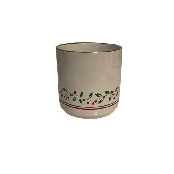 Vintage 1987 Arby's Gold Rim Christmas Holly Hot Cocoa Coffee Mugs Set of 4 - Picture 4 of 9